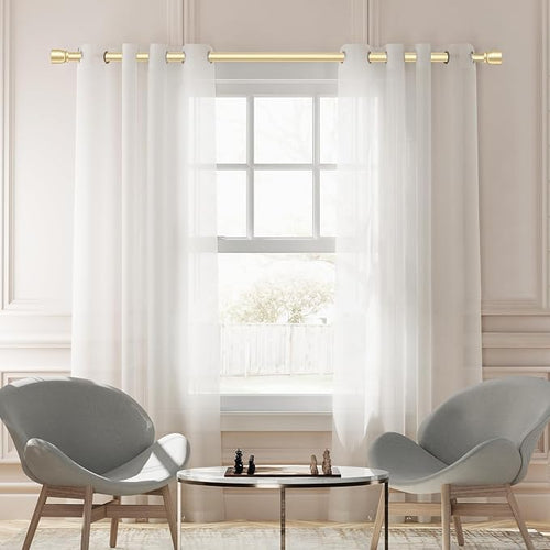 1” Diameter Gold Curtain Rod Itself is 30-60 inch 1 Pack, Fit 30 to 54 Windows - Image 2