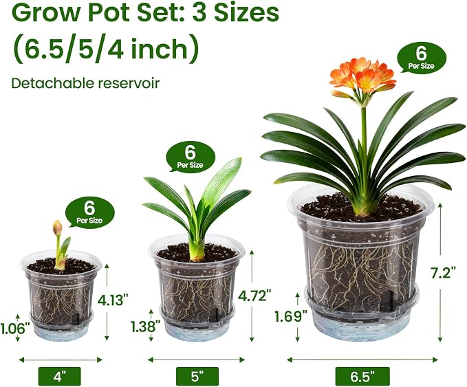 MIXC 18 Packs 6.5/5/4 Inch Self Watering Pots - Image 4