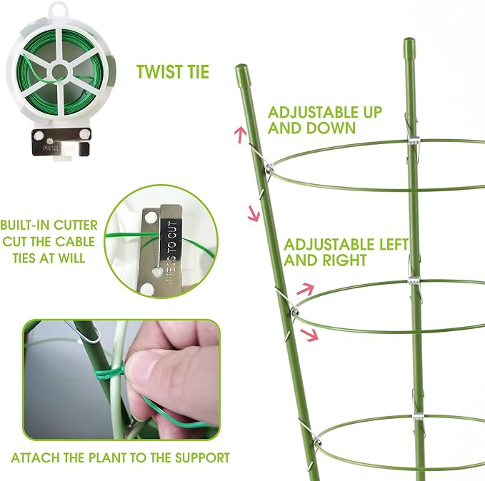 8 Pack Tomato Cage Plant Support Cages - Image 4