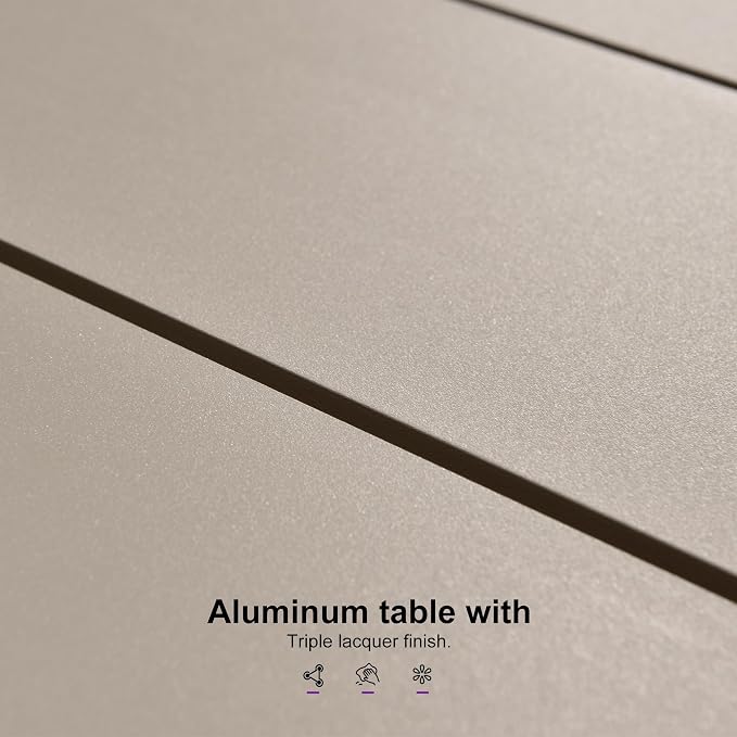 PURPLE LEAF Patio Dining Set for 6 All-Weather Wicker 7 Piece Aluminium Outdoor - Image 6