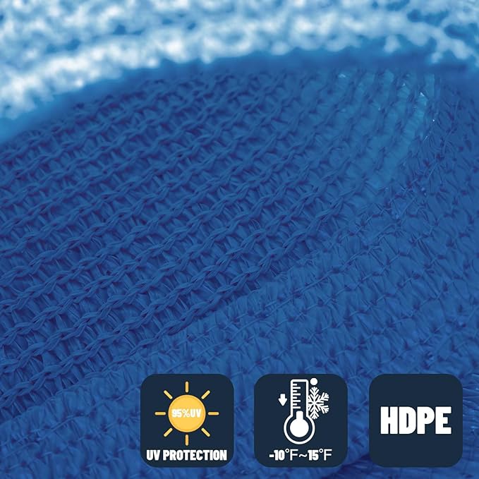 SUNNY GUARD Sun Shade Sail 10'x10'x14' Right Triangle Blue UV Block Sunshade - Image 4