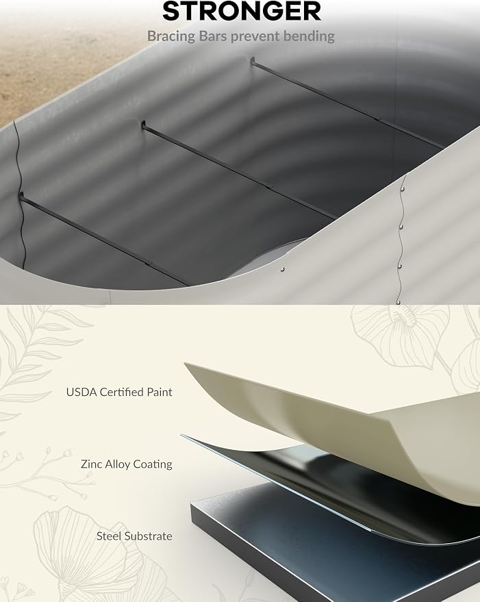 2 Pcs Raised Garden Beds Outdoor 8x2x2 ft - Image 2