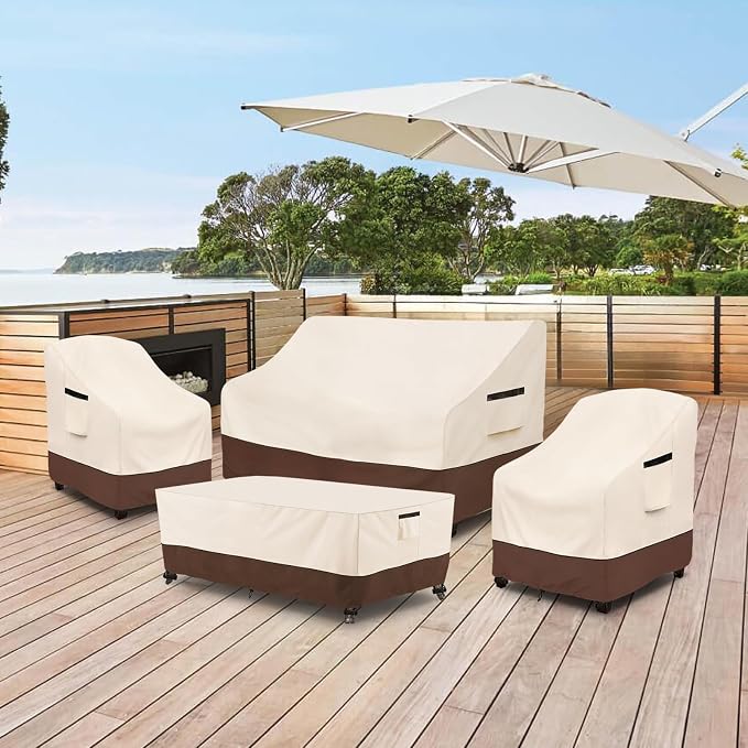 Rileytee Patio Furniture Set Covers, 4 Piece, 600D Heavy Duty Waterproof - Image 8