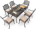 7-Piece Cast Aluminum Patio Furniture, Patio Dining Set by Unknown
