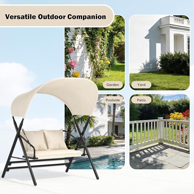 AECOJOY Outdoor Porch Swings for Adults 600LBS 2 Seat Patio Swings - Image 5