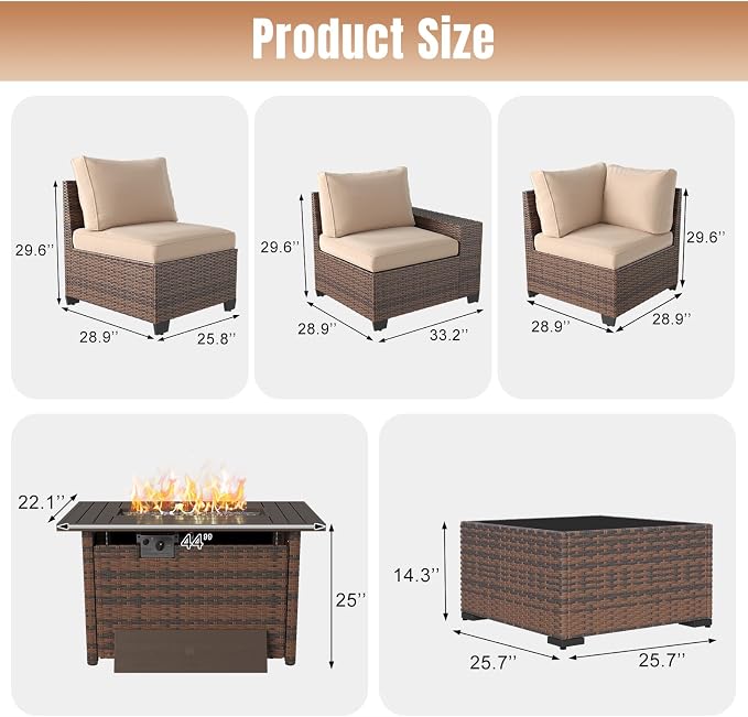 Aoxun 13 Pieces Patio Furniture Set - Image 8