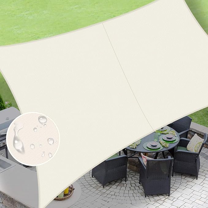 LOVE STORY Rectangle 8'x15' Waterproof Sun Shade Sail Canopy UV Block by LOVESTORY
