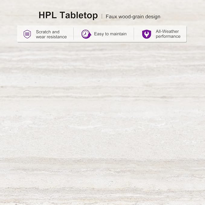 PURPLE LEAF 11 Pieces Outdoor Dining Set Patio Table and Chairs Set Aluminum - Image 7