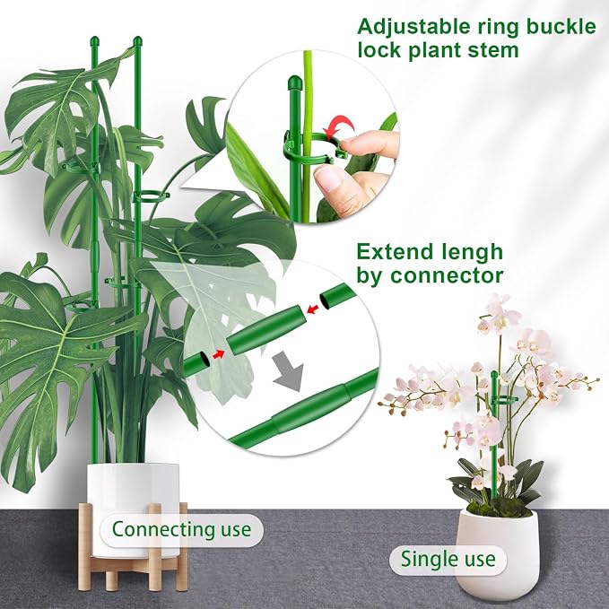20Pcs Plant Support Stakes 17 inch SupKing Garden Orchid Sticks Extended to 3ft - Image 3