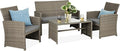 Best Choice Products 4-Piece Outdoor Wicker Patio Conversation Furniture Set by BestChoiceProducts