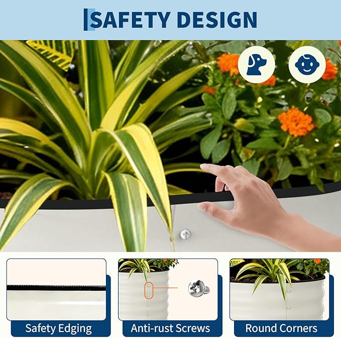 Garvee 6 Pack Galvanized Raised Garden Bed, Rust-Resistant Raised Garden Beds - Image 5