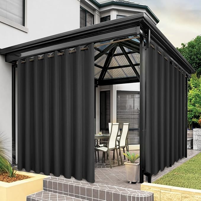 BONZER Outdoor Curtains for Patio Waterproof Thick Privacy Wide Grommet Light by Bonzer