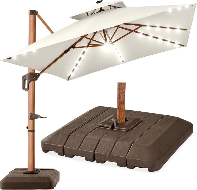 Best Choice Products 10ft Square Cantilever Patio Umbrella w/Base Included by BestChoiceProducts