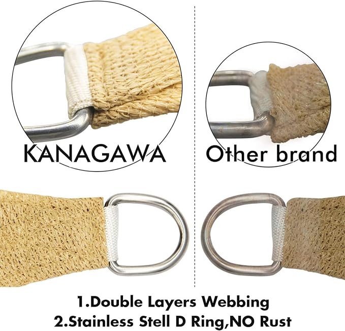 KANAGAWA 6'X14' Sand Custom Size Sun Shade Sail Rectangle UV Block Canopy Cover - Image 5