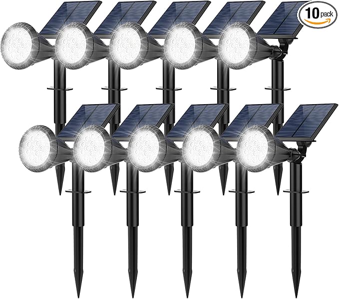 Solar Spot Lights Outdoor, 10 Pack Outdoor Solar Lights by FratinkSolarLights