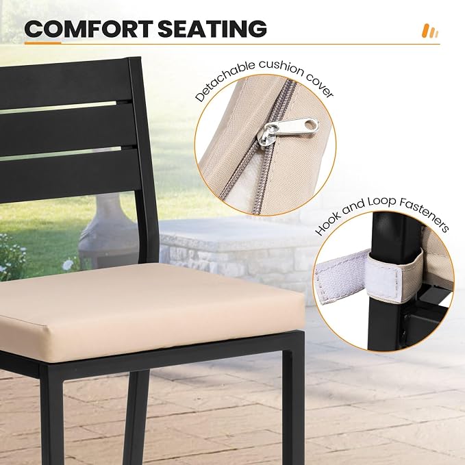 Crestlive Products Outdoor Bar Table and Chairs Set, 3 Piece Outside Patio Bar - Image 3
