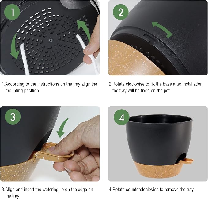 10 Inch Self Watering Hanging Pots, 2 Pack Hanging Planters - Image 4