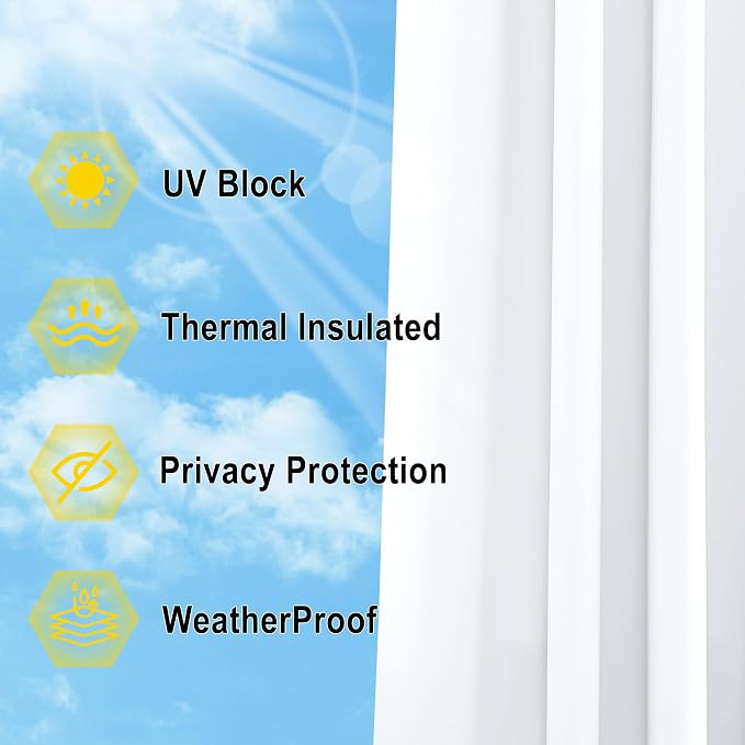 NICETOWN White Outdoor Curtains - Image 5
