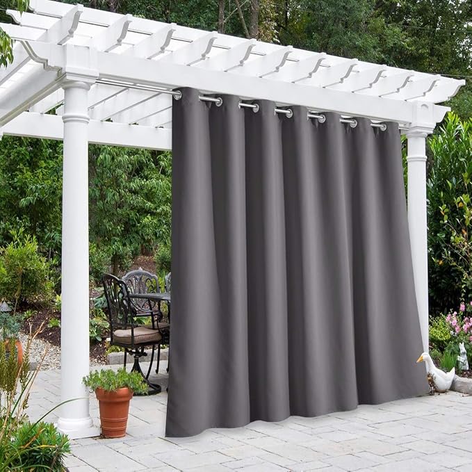 NICETOWN Outdoor Curtain for Patio Waterproof 100'' Width, Patio Privacy Panels by NICETOWN