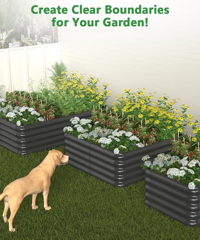 4.3x3.0x1.0ft Raised Garden Bed Kit, Rustproof PP Material Garden Box, Flower - Image 6