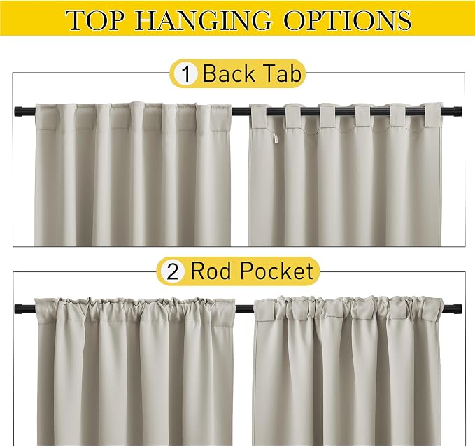 NICETOWN 2 Panels Natural Gazebo Curtains Outdoor Waterproof & Windproof - Image 3