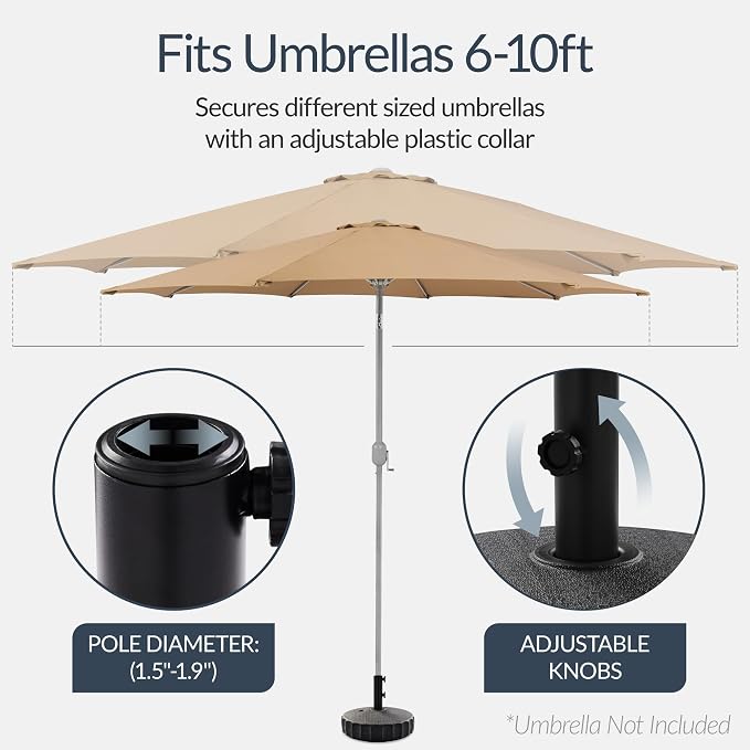 Best Choice Products Fillable Umbrella Base Stand Fluted Design Plastic Patio - Image 4
