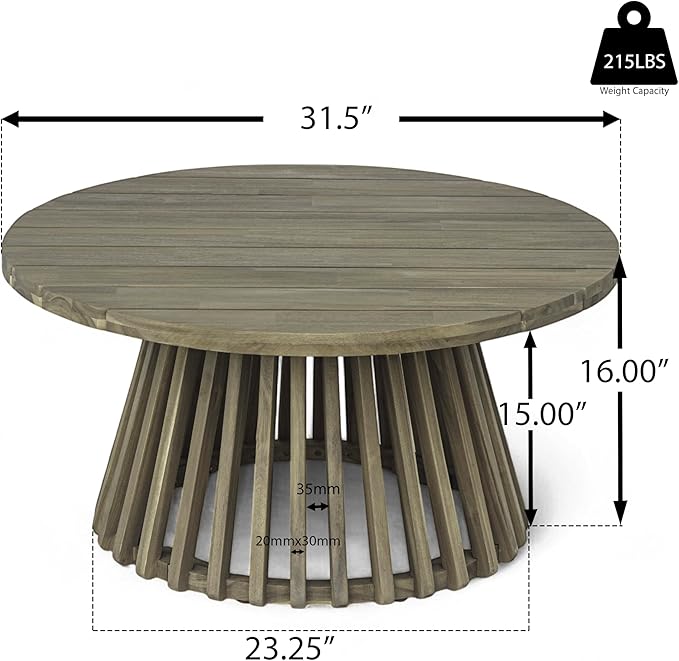 Merax Outdoor Acacia Wood Conversation Set - Image 4