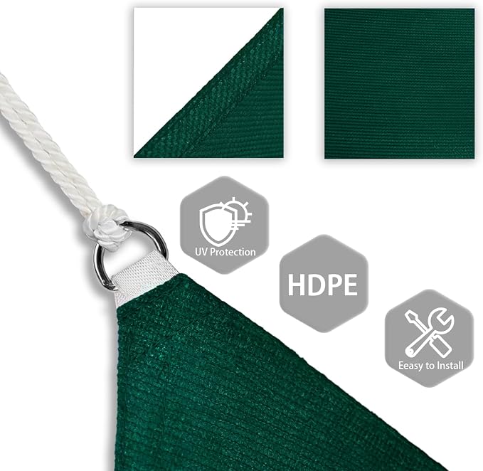Patio Paradise 4' x 4' x 4' Sun Shade Sail Triangle Canopy Shade Cloth Fabric - Image 3
