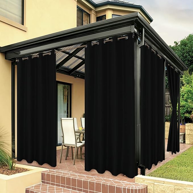 BONZER Outdoor Curtains for Patio Water Resistant Heavy Privacy Light Filtering by Bonzer