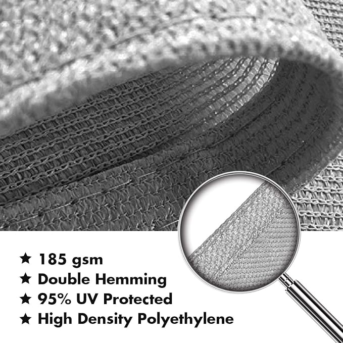 KANAGAWA Sun Shade Sail 16'x16' Gray Rectangle UV Block Canopy Cover - Image 5