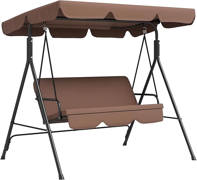 Outsunny 3-Seat Outdoor Patio Swing Chair by Outsunny