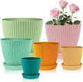 SupKing Plant Pots with Drainage Saucers 7.5/6.7/6/5/4/3.5 Inch Set of 6 by SupKing