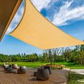 KANAGAWA 6'X14' Sand Custom Size Sun Shade Sail Rectangle UV Block Canopy Cover by KANAGAWA