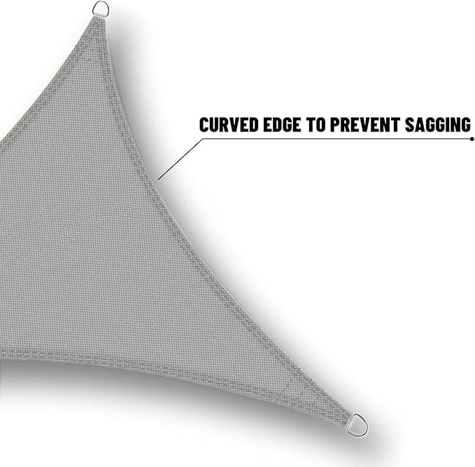SUNNY GUARD Waterproof Sun Shade Sail 6'x6'x8.5' Charcoal Right Triangle UV - Image 5