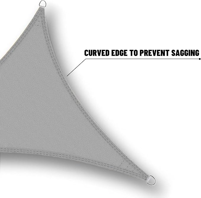 SUNNY GUARD Waterproof Sun Shade Sail 6'x12'x13.4' Charcoal Right Triangle UV - Image 5