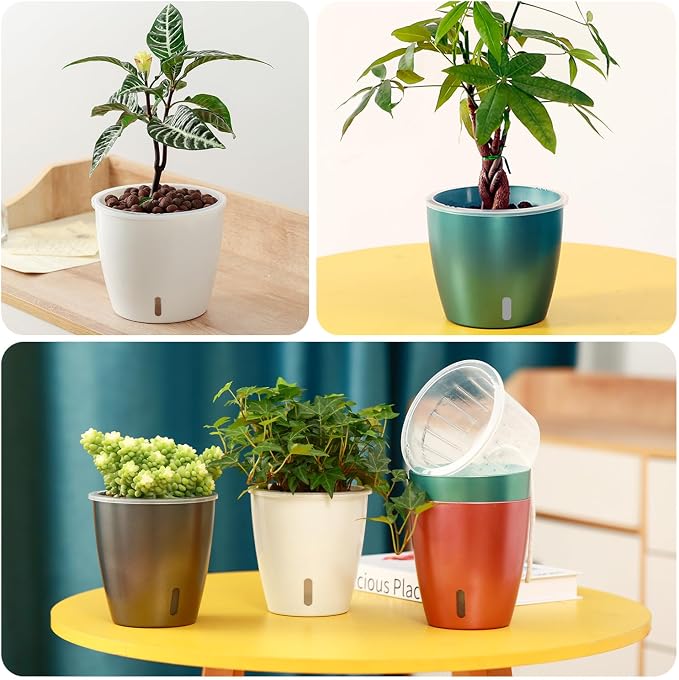 Self Watering Pots for Indoor Plants, Small African Violet Pots - Image 8