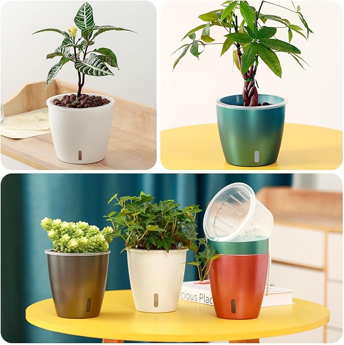 Self-Watering Pots for Indoor Plants, Small African Violet Pots - Image 9