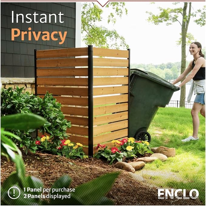 5ft H x 3.2ft W No Dig Enclo Concord Cedar Wood Privacy Screen, Great to Hide - Image 2