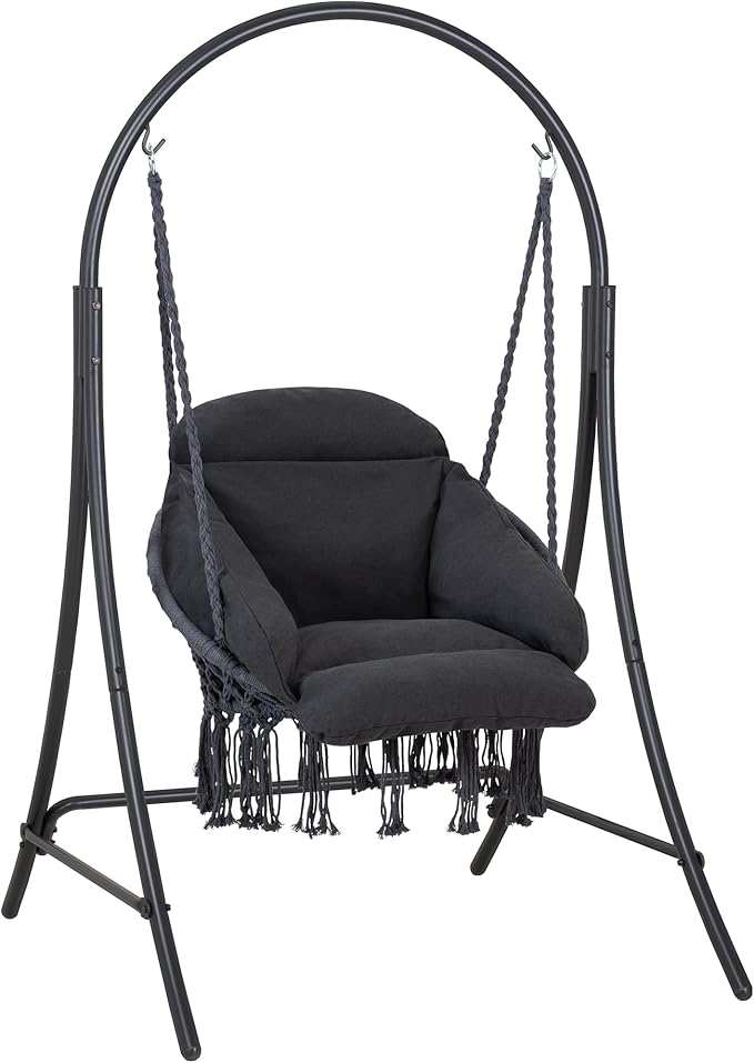 ANOW Hanging Swing Chair with Stand Included, Heavy Duty Hammock Chair with by ANOW