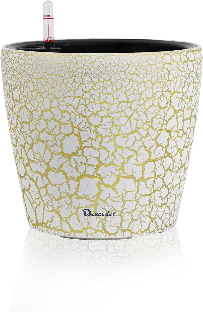 Dexceder 9x8 Inches Self Watering Planter Indoor Outdoor, Inner Pot Design by Dexceder