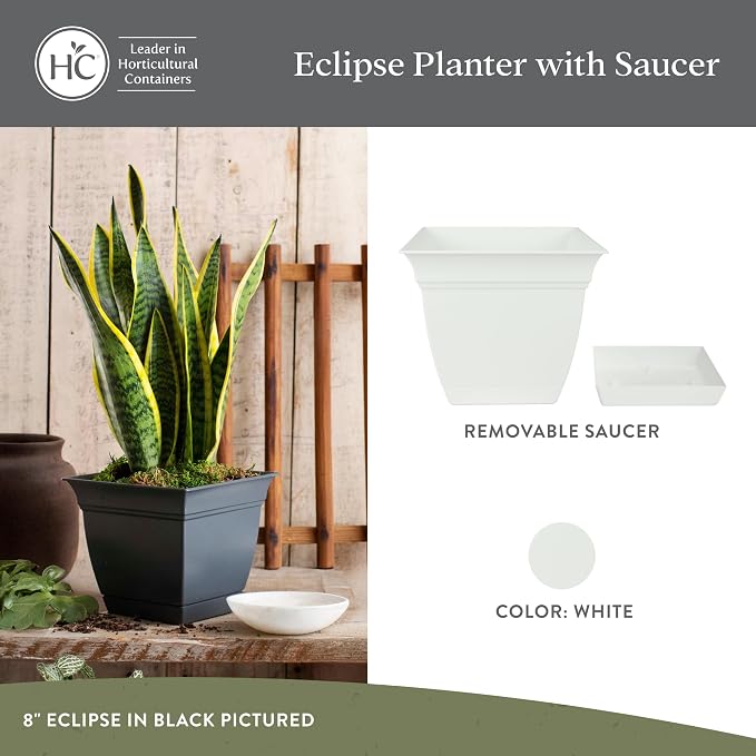 The HC Companies 6 Inch Eclipse Square Planter Pots - Image 2