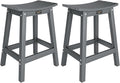 VINGLI 24 Inch Outdoor Bar Stools Set of 2, HDPE Weather Resistance Counter by VINGLI
