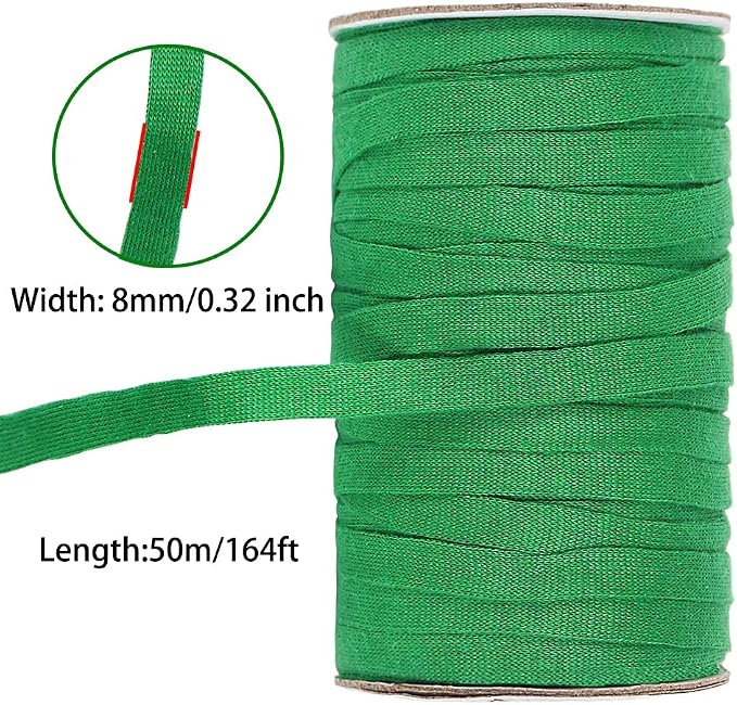 Plant Ties, 164 Feet 8mm Green Garden Twine Soft Garden String Stretchy Tree - Image 2
