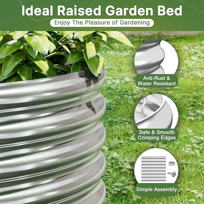 3 PCS Tall 4x2x1.5ft Galvanized Raised Garden Bed Outdoor, Metal Garden Bed - Image 4