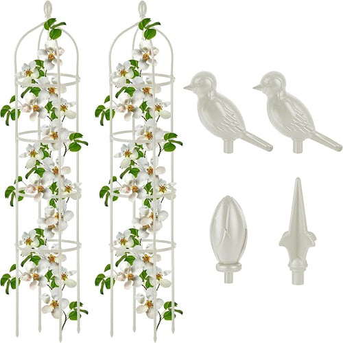 2 Pcs Garden Obelisk Trellis for Climbing Plants Outdoor 6 Ft Rose Bush Round by Miuwauer