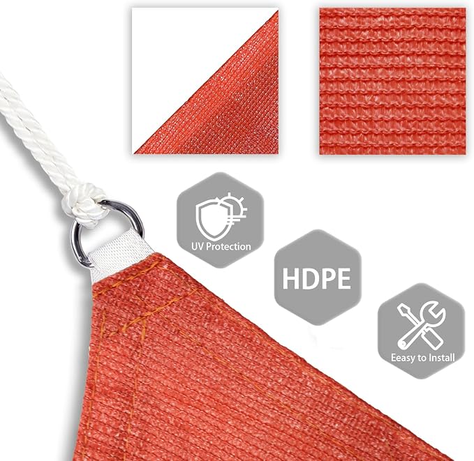 Patio Paradise 26' x 26' x 26' Sun Shade Sail Triangle Canopy Shade Cloth - Image 3
