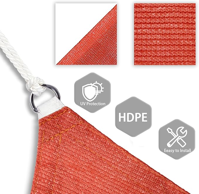 Patio Paradise 8' x 8' x 7'10" Sun Shade Sail Triangle Canopy, Permeable Shade - Image 3