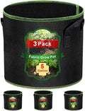 5 Gallon Grow Bags-3 Pack, Thickened Nonwoven Fabric Aeration Planter Bags by Createagardenyoulove