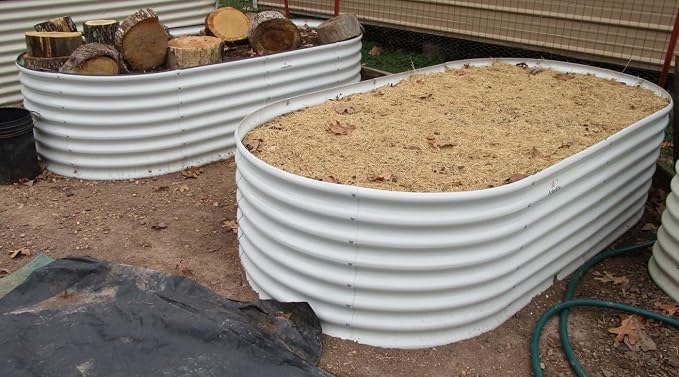 A ANLEOLIFE 2-Set 8X4X2 ft Galvanized Raised Garden Bed Kit, Oval Metal Deep - Image 6