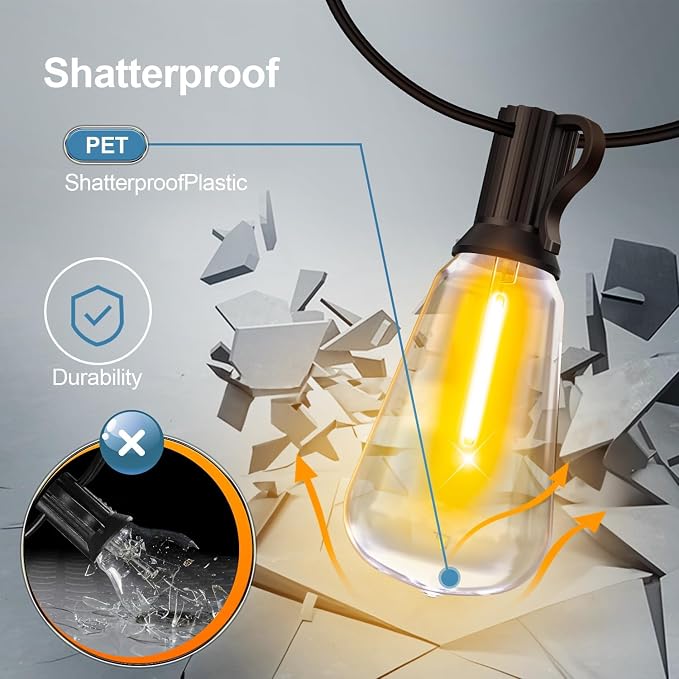 Outdoor String Led Patio Lights: 65Ft 20M Outside Waterproof Light - Image 6